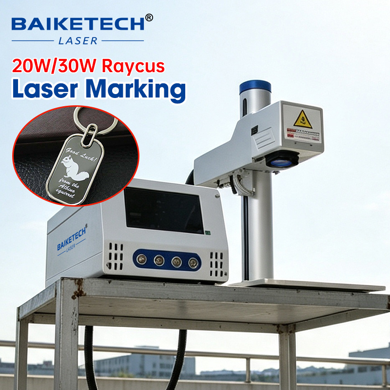 Industrial Laser Engraving Machine For Metal - 高速20W/30Wファイバーレーザーマーキングマシン、産業用金属彫刻、タッチスクリーン制御によるフライングマーキング、長距離照射