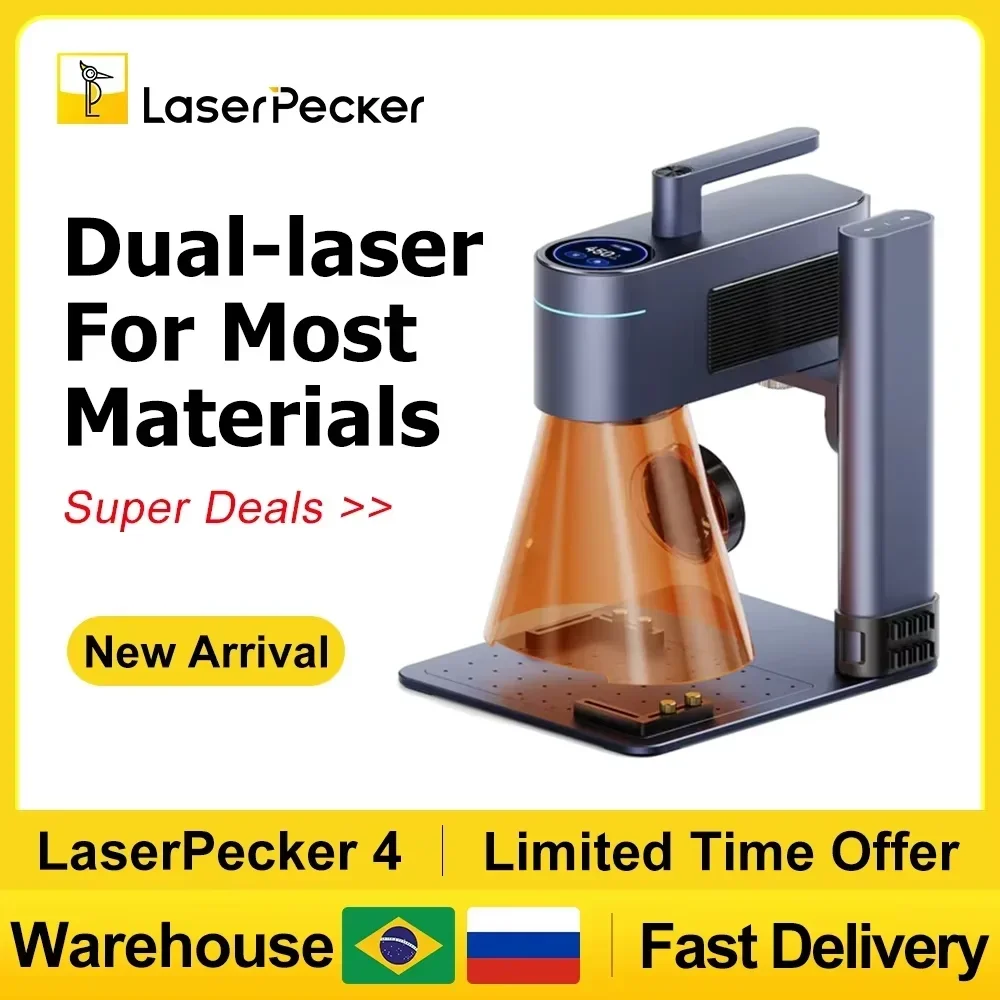 Industrial Laser Machines - LASERPECKER 4 LP4 レーザー彫刻機すべての材料用デュアルライトレーザー彫刻機ポータブル金属木材プラスチック彫刻用