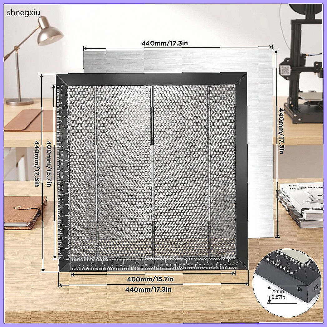 Honeycomb Laser Bed - ハニカムレーザーベッド 440x440mm、レーザー彫刻機および彫刻機作業台用アルミニウムメッシュパネル