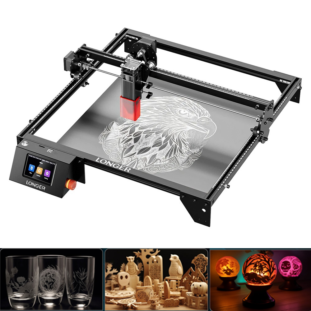 Industrial Laser Cutting Machine - LONGER 20W レーザー彫刻機＆カッター 400x365mm WiFiタッチスクリーン レーザー彫刻機