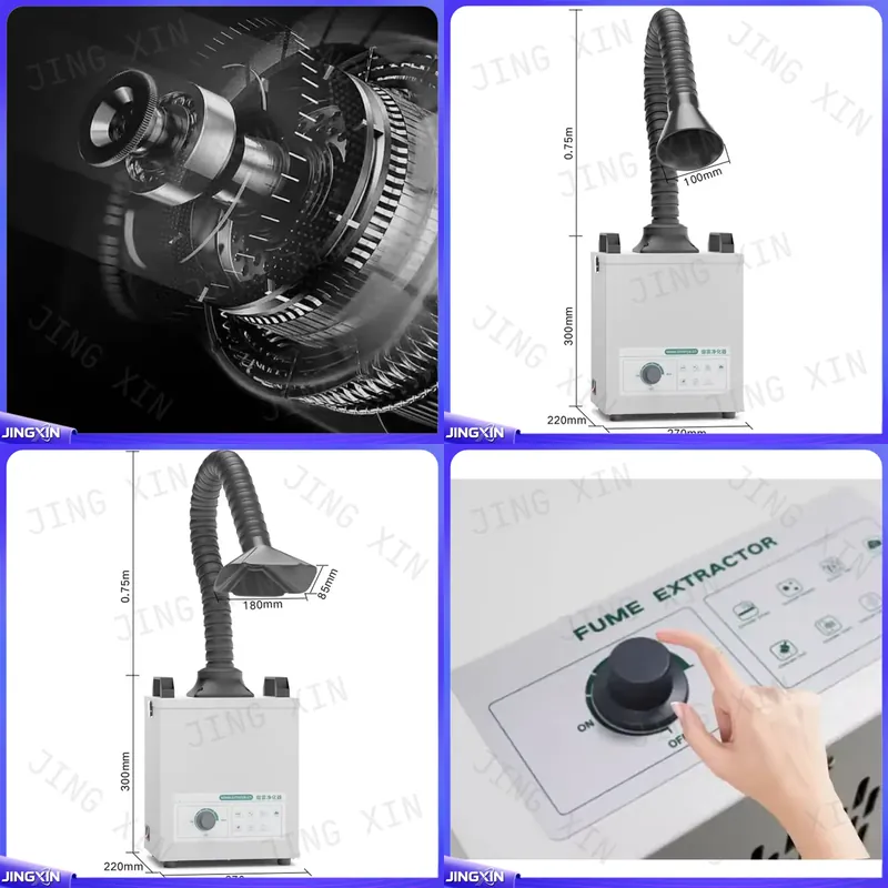 Industrial Laser Engraving Machine For Metal - 120Wレーザーマーキング・彫刻・溶接機用煙浄化装置、金属粉塵フィルター、工業用煙抽出装置