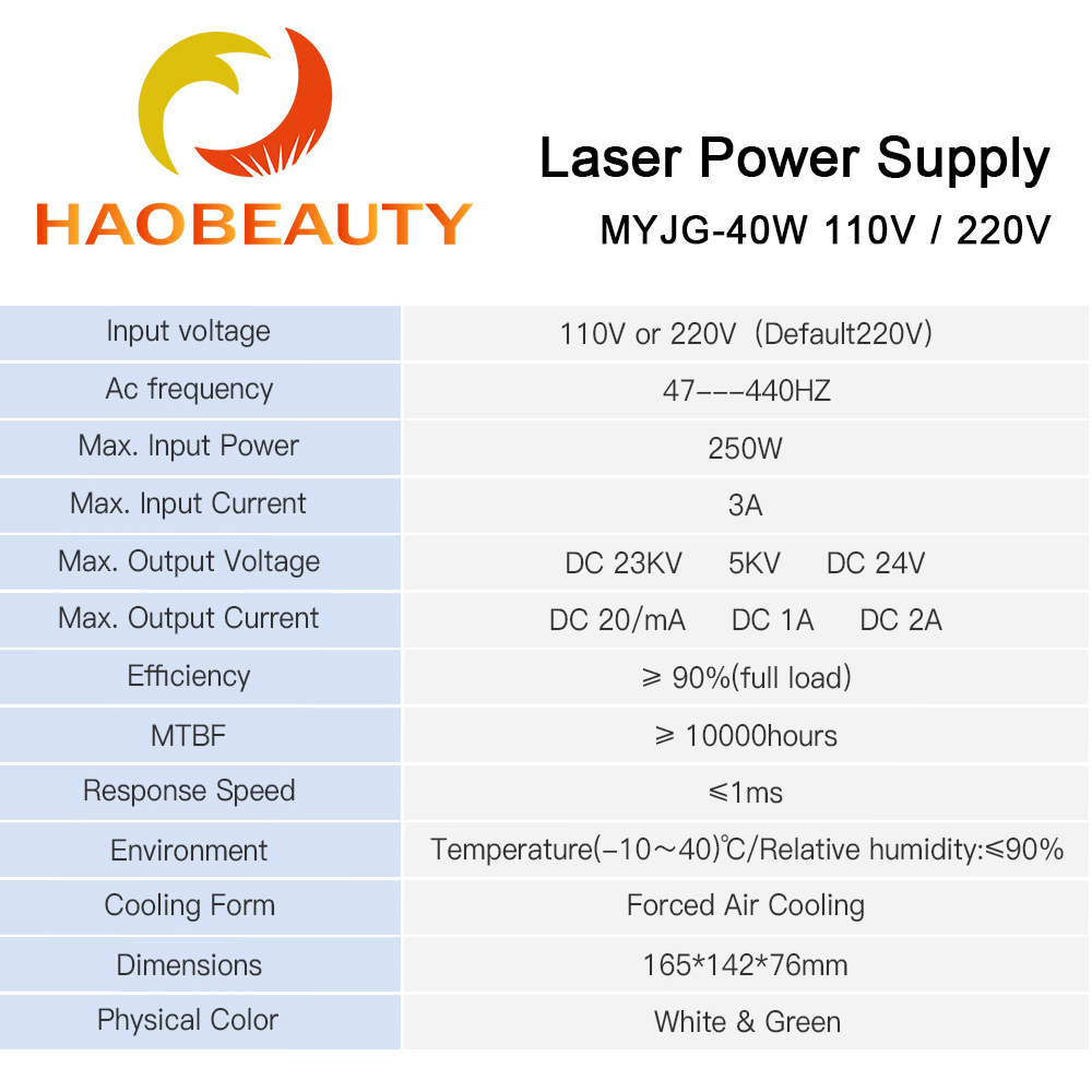 HAOBEAUTY-CO2レーザー電源、高電圧彫刻切断機、4 - Industrial Laser Cutting Machine のレビューと価格