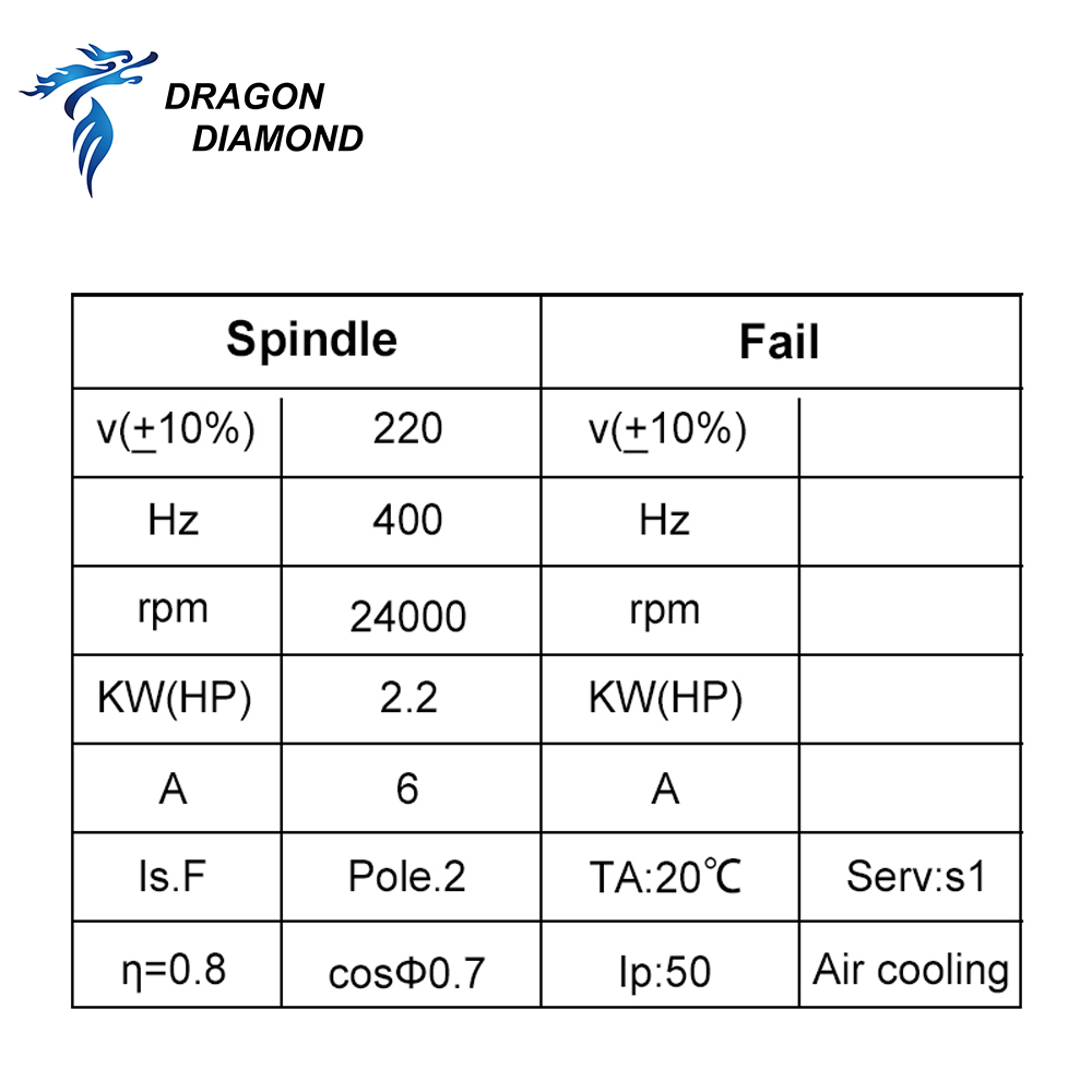 ドラゴンダイヤモンドHQD 2.2KW 3KW 6KW CN - Cnc Spindle Motor のレビューと価格